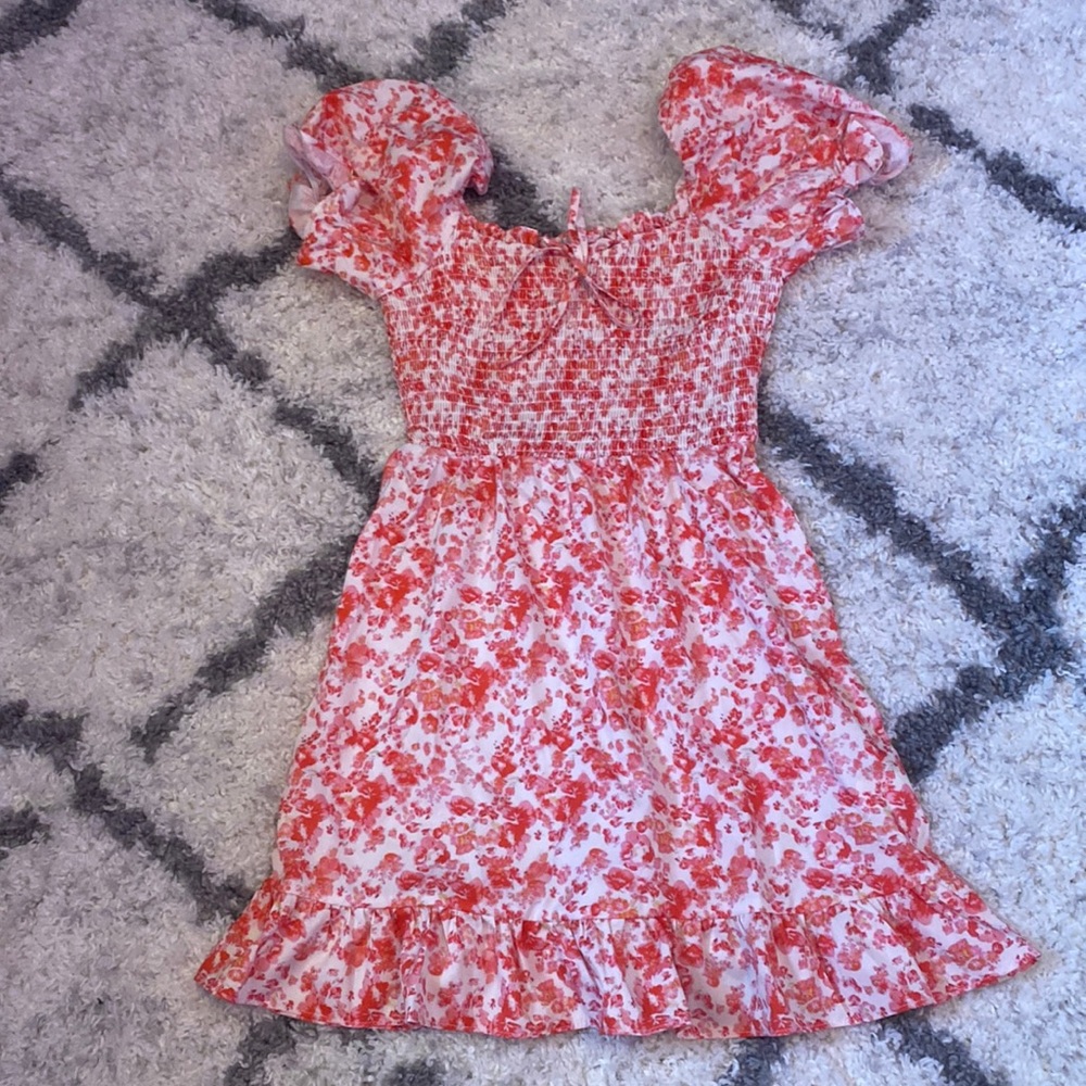 Pink floral beach dress